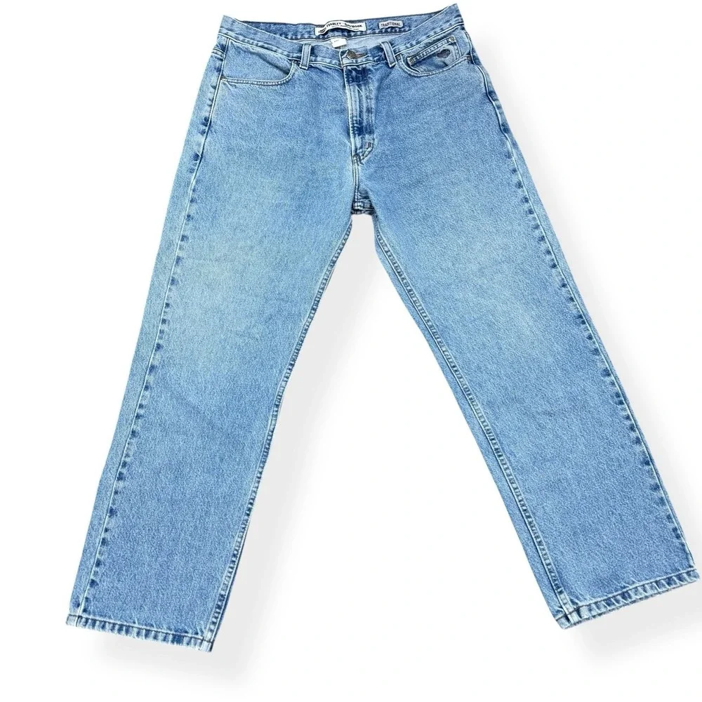 Harley Davidson Jeans Men's 36x30 Light Wash‎ Traditional Denim Biker Motorcycle
